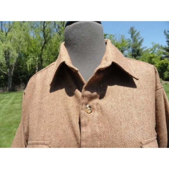 Vintage Men’s Countess Mara 100% Wool Long Sleeve Shirt Herringbone Large - Picture 3 of 10